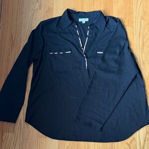 Calvin Klein Black Gauze Bouse